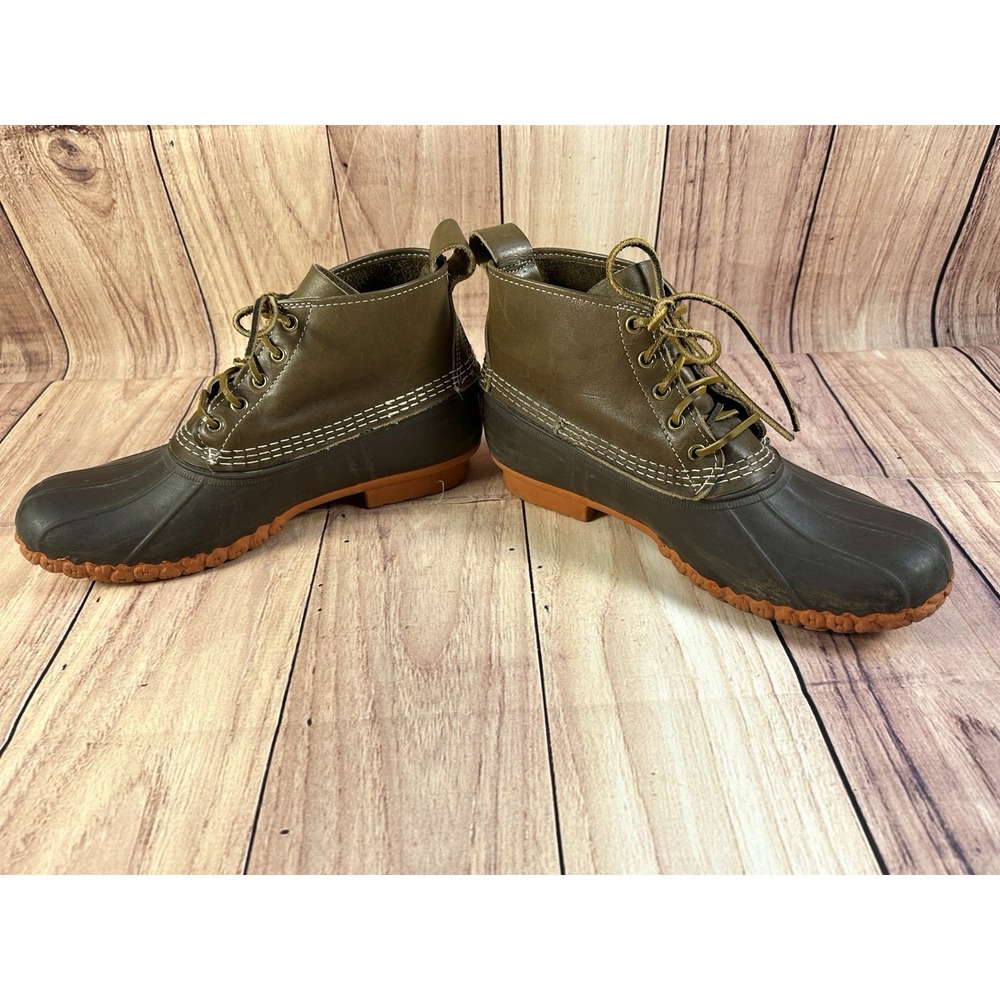 Bean Boots by LL Bean Mens Brown Red Soles Lace-Up Size 10-M